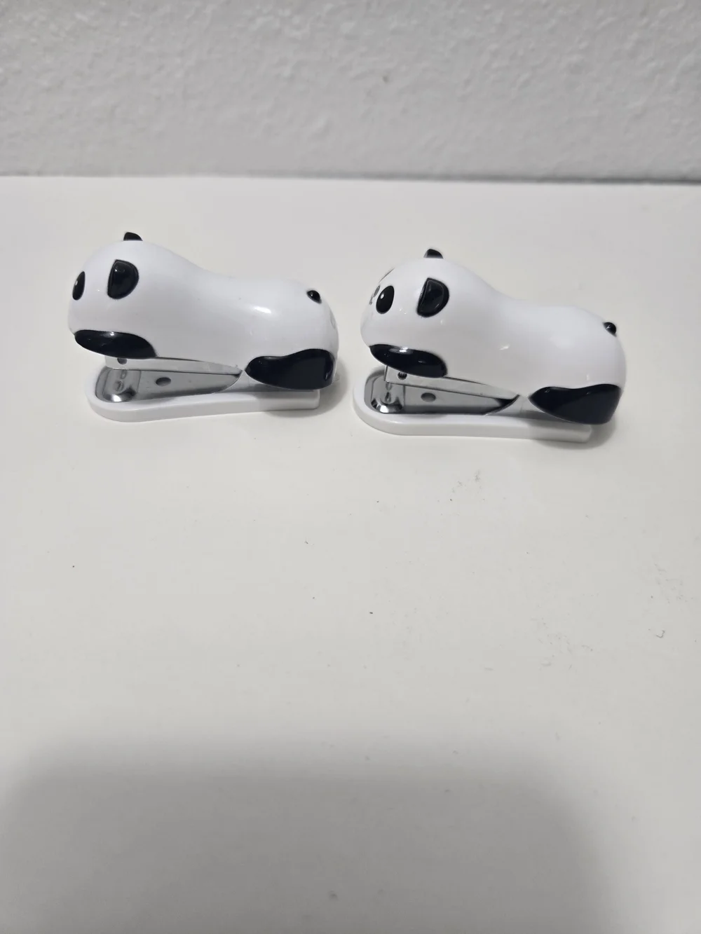 Panda Mini Staplers - Cute Black & White Desk Set (Pair)